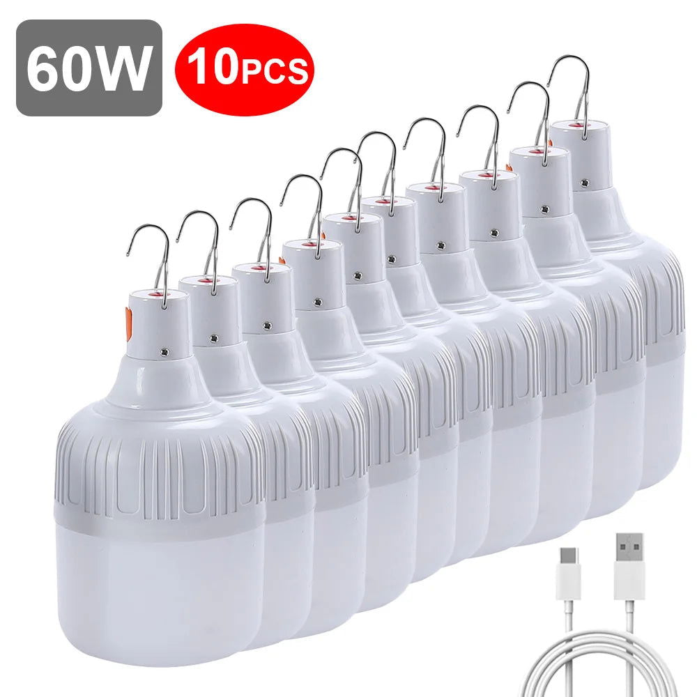 Usb Rechargeable Led Bulb Portable Camping Light Bulb Emergency Lighting Flashlight Lights Outdoor Picnics Hanging Tent Light - Slobuy