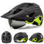 VICTGOAL LED Bike Helmet With Sun Goggle Visor Rechargeable LED Men Bicycle Helmet Sunglasses Shield Road MTB Cycling Helmets - Slobuy