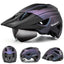 VICTGOAL LED Bike Helmet With Sun Goggle Visor Rechargeable LED Men Bicycle Helmet Sunglasses Shield Road MTB Cycling Helmets - Slobuy