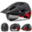 VICTGOAL LED Bike Helmet With Sun Goggle Visor Rechargeable LED Men Bicycle Helmet Sunglasses Shield Road MTB Cycling Helmets - Slobuy