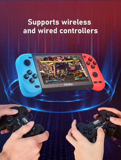 VILCORN X50-MAX 5.1 Inch Handheld Console Support TV Output Retro Portable Video Game Console Gaming Player For PS1 GBA - Slobuy