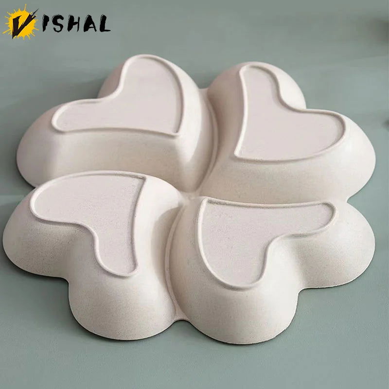 VISHAL Heart Shaped Fruit Platter Creative Plates Storage Box Dried Fruit Snack Plates Divided Candy Dessert Plate Container - Slobuy