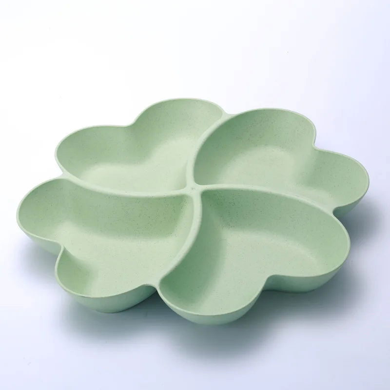 VISHAL Heart Shaped Fruit Platter Creative Plates Storage Box Dried Fruit Snack Plates Divided Candy Dessert Plate Container - Slobuy