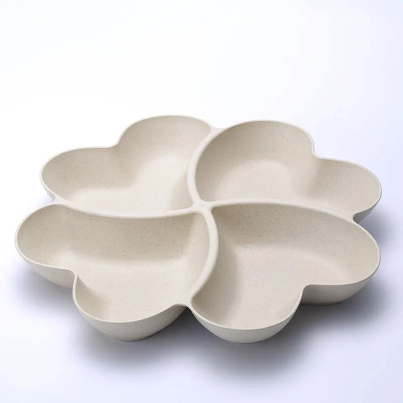 VISHAL Heart Shaped Fruit Platter Creative Plates Storage Box Dried Fruit Snack Plates Divided Candy Dessert Plate Container - Slobuy