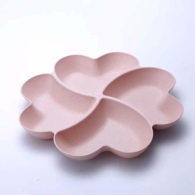 VISHAL Heart Shaped Fruit Platter Creative Plates Storage Box Dried Fruit Snack Plates Divided Candy Dessert Plate Container - Slobuy