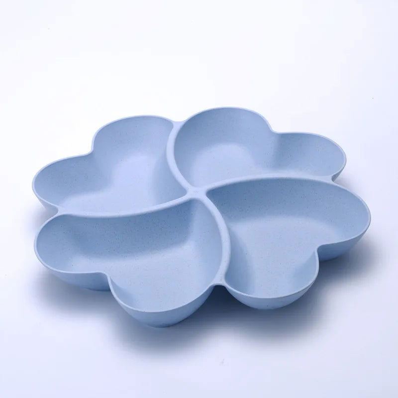 VISHAL Heart Shaped Fruit Platter Creative Plates Storage Box Dried Fruit Snack Plates Divided Candy Dessert Plate Container - Slobuy