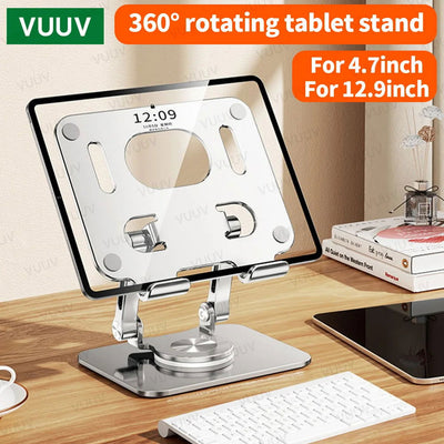 VUUV 360° Rotation Tablet Holder Stand for 4.7-12.9inch Tablet Phone Height Adjustable Desk Stand for iPad Kindle Accessories - Slobuy