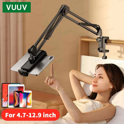 VUUV Tablet Holder iPad Desk Stand with 360° Adjustable Foldable Metal Arm Tablet Bracket for Xiaomi Samsung iPad Accessories - Slobuy