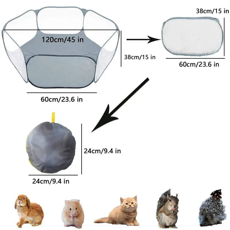 VZZ Pet Fence Kitten Cage Folding Cage Playpen for Hamster Hedgehog Small Animals Breathable Puppy Rabbit Guinea Pig  - Slobuy