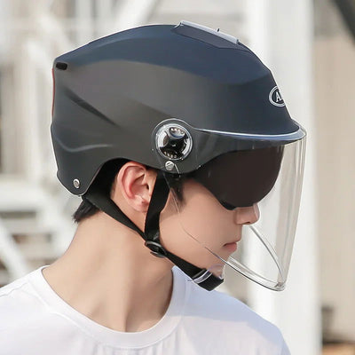 V Electric Scooter Helmet Summer Vespa Chopper Motorcycle Helmets Safety Waterfall Soman Urban Articles Woman Men Moto Equipment - Slobuy