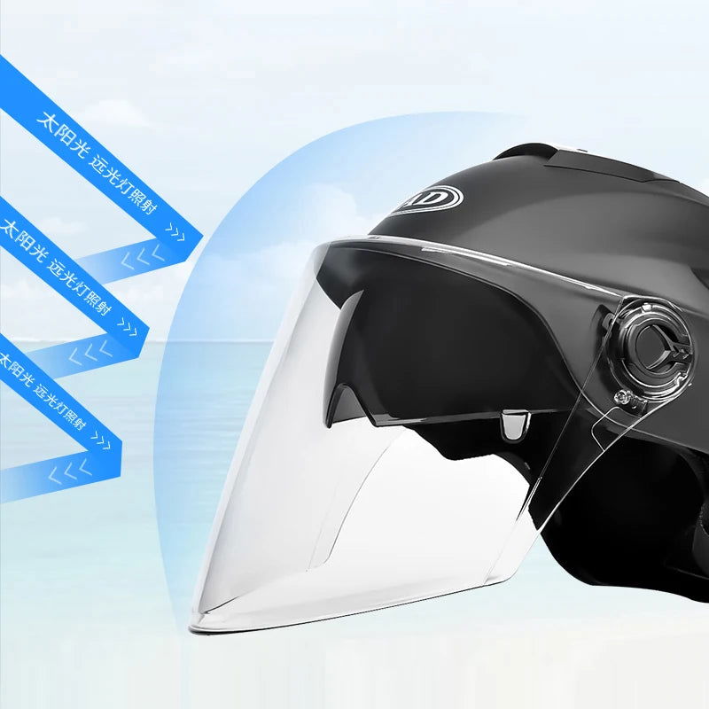 V Electric Scooter Helmet Summer Vespa Chopper Motorcycle Helmets Safety Waterfall Soman Urban Articles Woman Men Moto Equipment - Slobuy