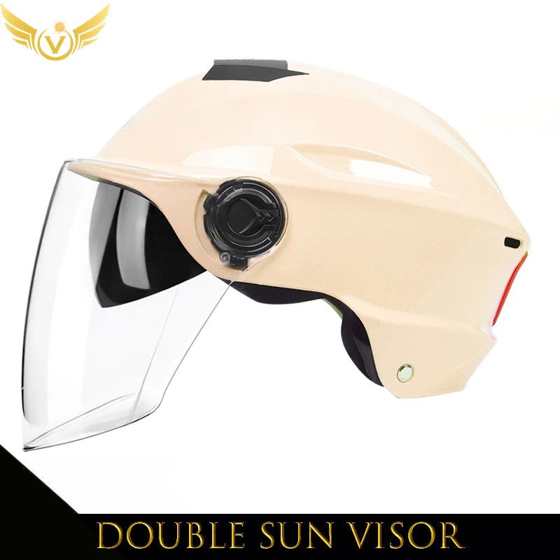 V Electric Scooter Helmet Summer Vespa Chopper Motorcycle Helmets Safety Waterfall Soman Urban Articles Woman Men Moto Equipment - Slobuy