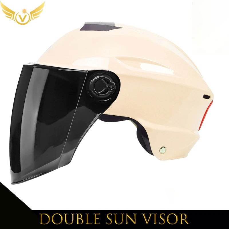 V Electric Scooter Helmet Summer Vespa Chopper Motorcycle Helmets Safety Waterfall Soman Urban Articles Woman Men Moto Equipment - Slobuy