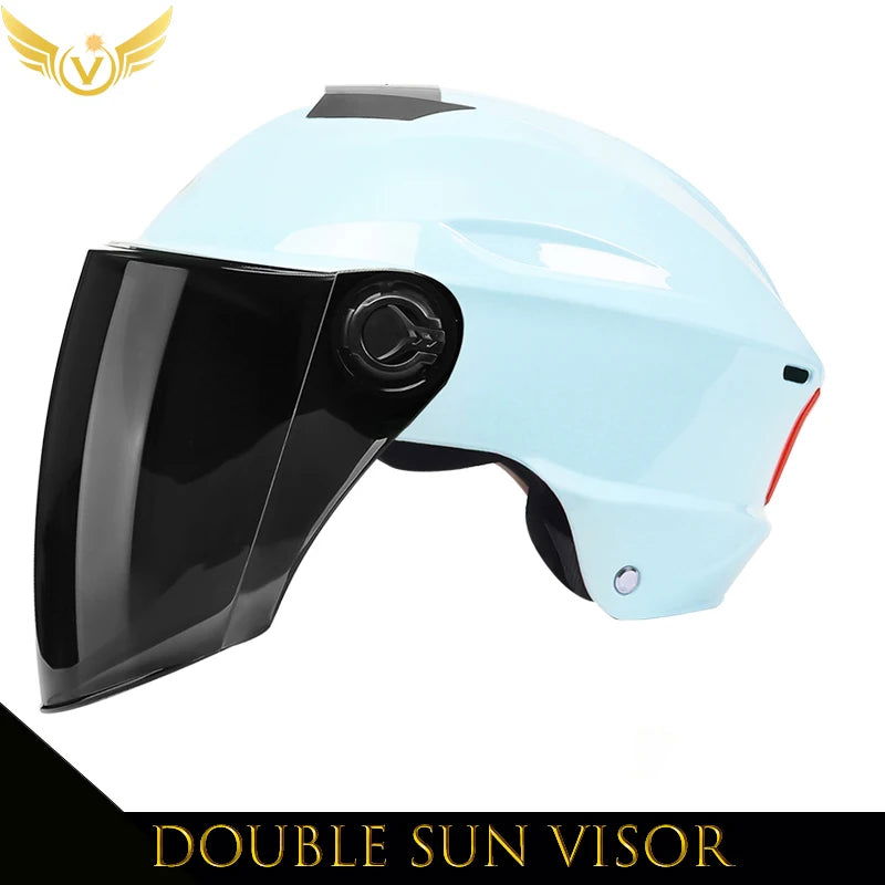 V Electric Scooter Helmet Summer Vespa Chopper Motorcycle Helmets Safety Waterfall Soman Urban Articles Woman Men Moto Equipment - Slobuy