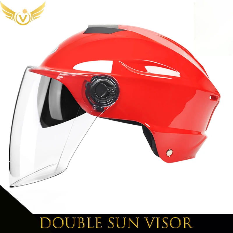 V Electric Scooter Helmet Summer Vespa Chopper Motorcycle Helmets Safety Waterfall Soman Urban Articles Woman Men Moto Equipment - Slobuy