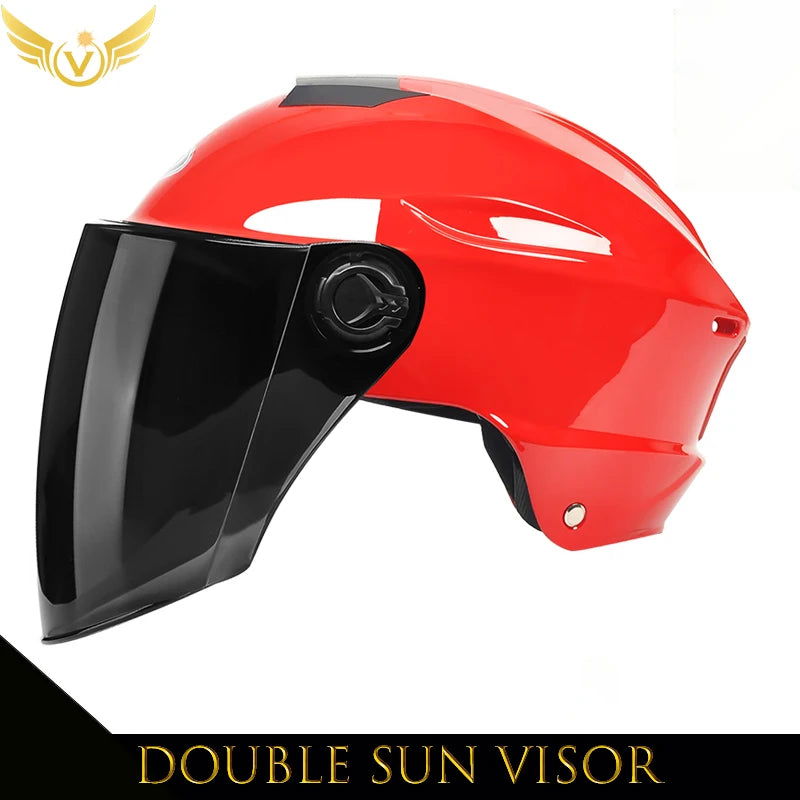 V Electric Scooter Helmet Summer Vespa Chopper Motorcycle Helmets Safety Waterfall Soman Urban Articles Woman Men Moto Equipment - Slobuy