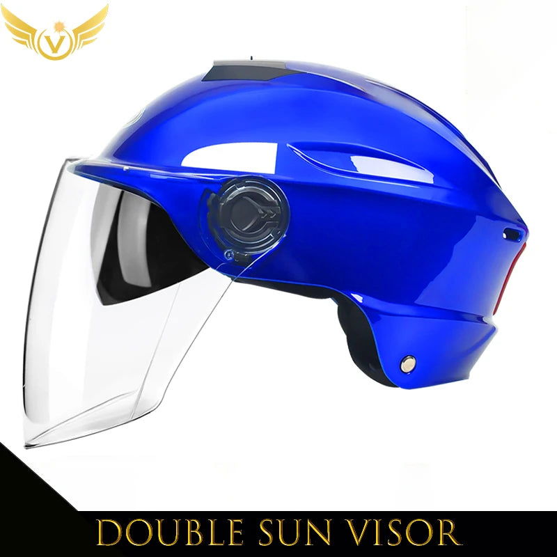 V Electric Scooter Helmet Summer Vespa Chopper Motorcycle Helmets Safety Waterfall Soman Urban Articles Woman Men Moto Equipment - Slobuy