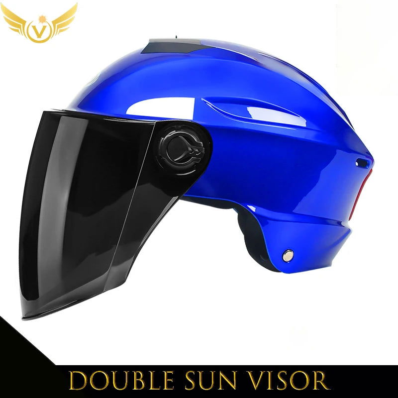 V Electric Scooter Helmet Summer Vespa Chopper Motorcycle Helmets Safety Waterfall Soman Urban Articles Woman Men Moto Equipment - Slobuy