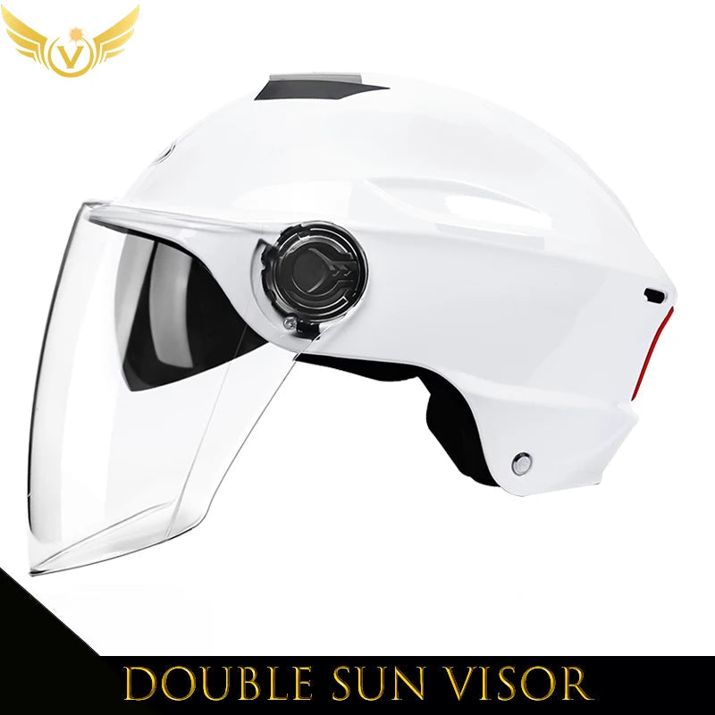V Electric Scooter Helmet Summer Vespa Chopper Motorcycle Helmets Safety Waterfall Soman Urban Articles Woman Men Moto Equipment - Slobuy