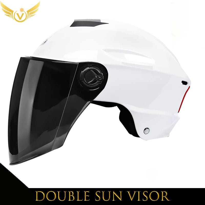 V Electric Scooter Helmet Summer Vespa Chopper Motorcycle Helmets Safety Waterfall Soman Urban Articles Woman Men Moto Equipment - Slobuy