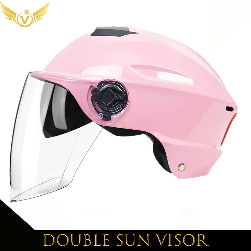 V Electric Scooter Helmet Summer Vespa Chopper Motorcycle Helmets Safety Waterfall Soman Urban Articles Woman Men Moto Equipment - Slobuy