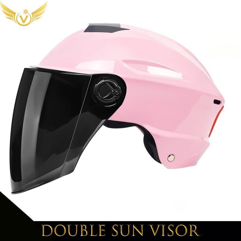 V Electric Scooter Helmet Summer Vespa Chopper Motorcycle Helmets Safety Waterfall Soman Urban Articles Woman Men Moto Equipment - Slobuy