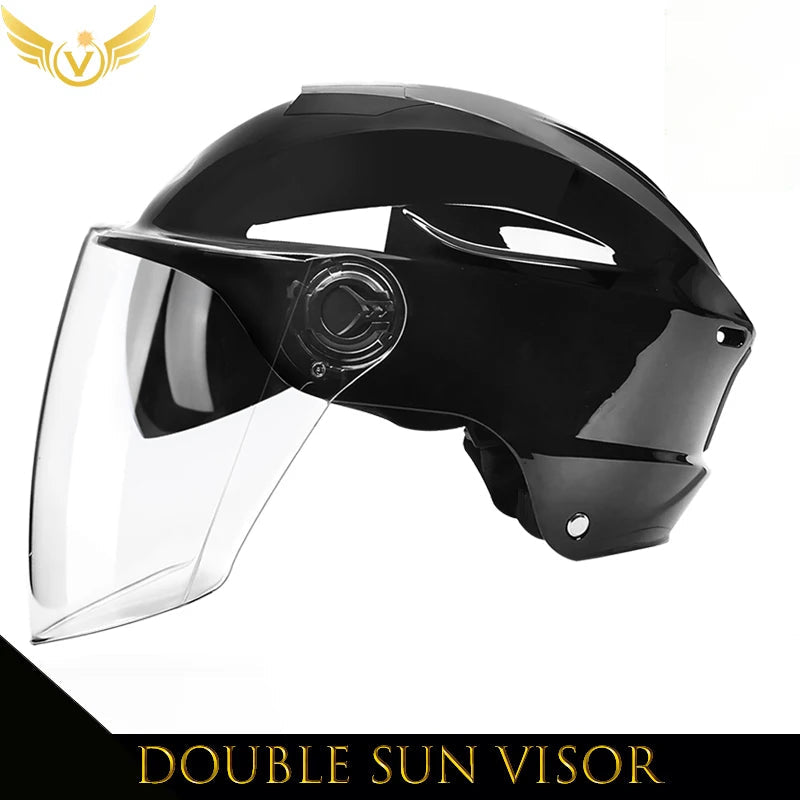 V Electric Scooter Helmet Summer Vespa Chopper Motorcycle Helmets Safety Waterfall Soman Urban Articles Woman Men Moto Equipment - Slobuy