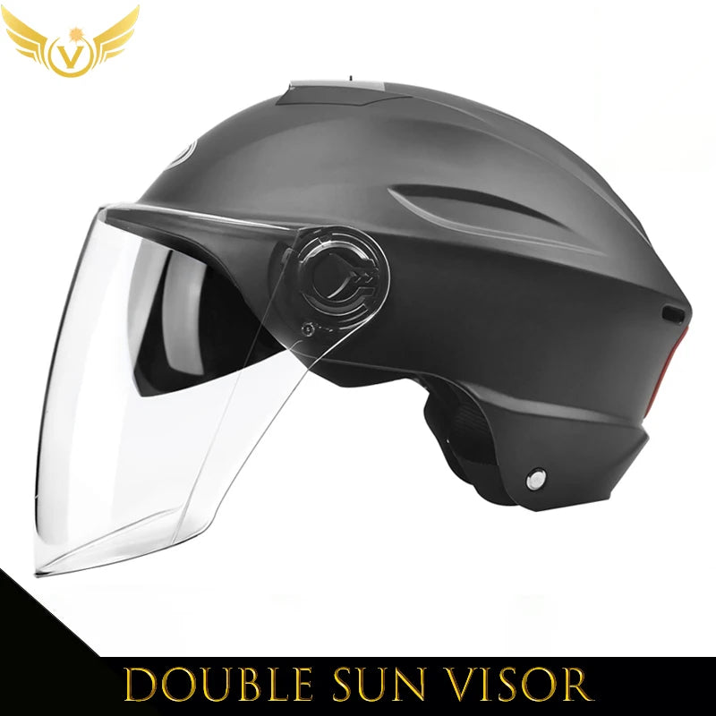 V Electric Scooter Helmet Summer Vespa Chopper Motorcycle Helmets Safety Waterfall Soman Urban Articles Woman Men Moto Equipment - Slobuy