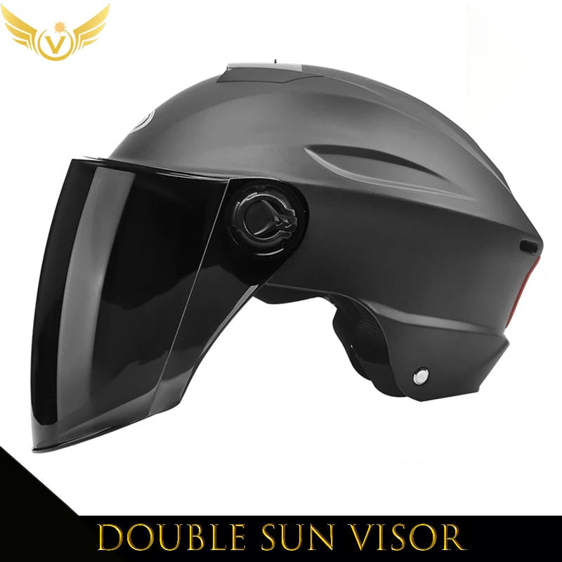 V Electric Scooter Helmet Summer Vespa Chopper Motorcycle Helmets Safety Waterfall Soman Urban Articles Woman Men Moto Equipment - Slobuy