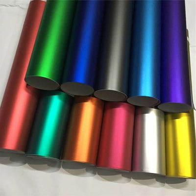 Various Colors Matte Satin Chrome Metallic Vinyl Wrap Film Car Sticker Decal Laptop Phone Motorcycle Graphic - Slobuy