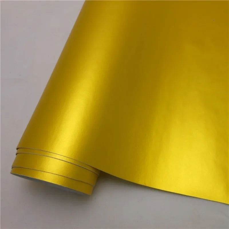 Various Colors Matte Satin Chrome Metallic Vinyl Wrap Film Car Sticker Decal Laptop Phone Motorcycle Graphic - Slobuy