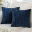 Velvet Chenille Cushion Covers Blue Pillow Cover with Stitched Edge 18x18 Luxury Throw Decorative Pillows for Sofa Home Decro - Slobuy