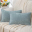 Velvet Chenille Cushion Covers Blue Pillow Cover with Stitched Edge 18x18 Luxury Throw Decorative Pillows for Sofa Home Decro - Slobuy