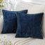 Velvet Chenille Cushion Covers Blue Pillow Cover with Stitched Edge 18x18 Luxury Throw Decorative Pillows for Sofa Home Decro - Slobuy