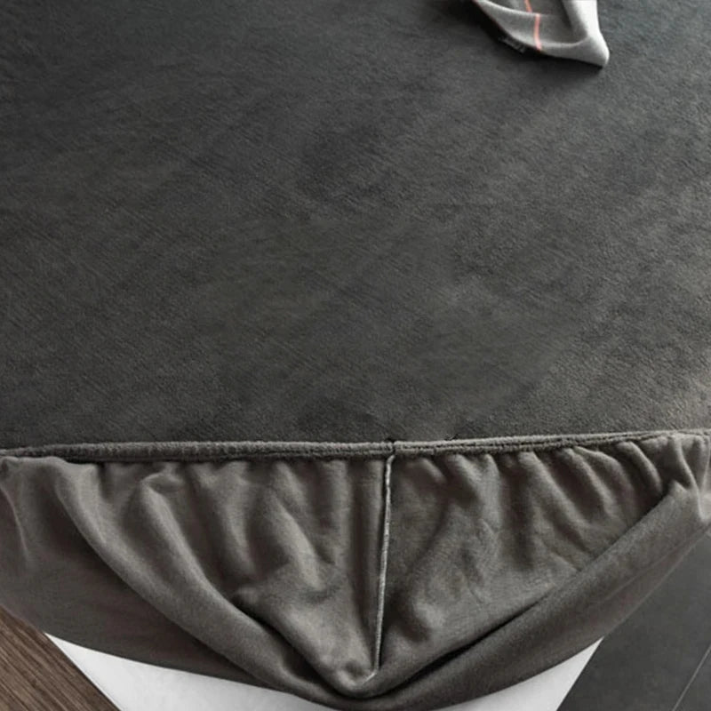 Velvet Jacquard Mattress Cover Winter Warm Velvet Material Fitted Sheet Warm Material Bed Cover Mattress Protector for 90x200cm - Slobuy
