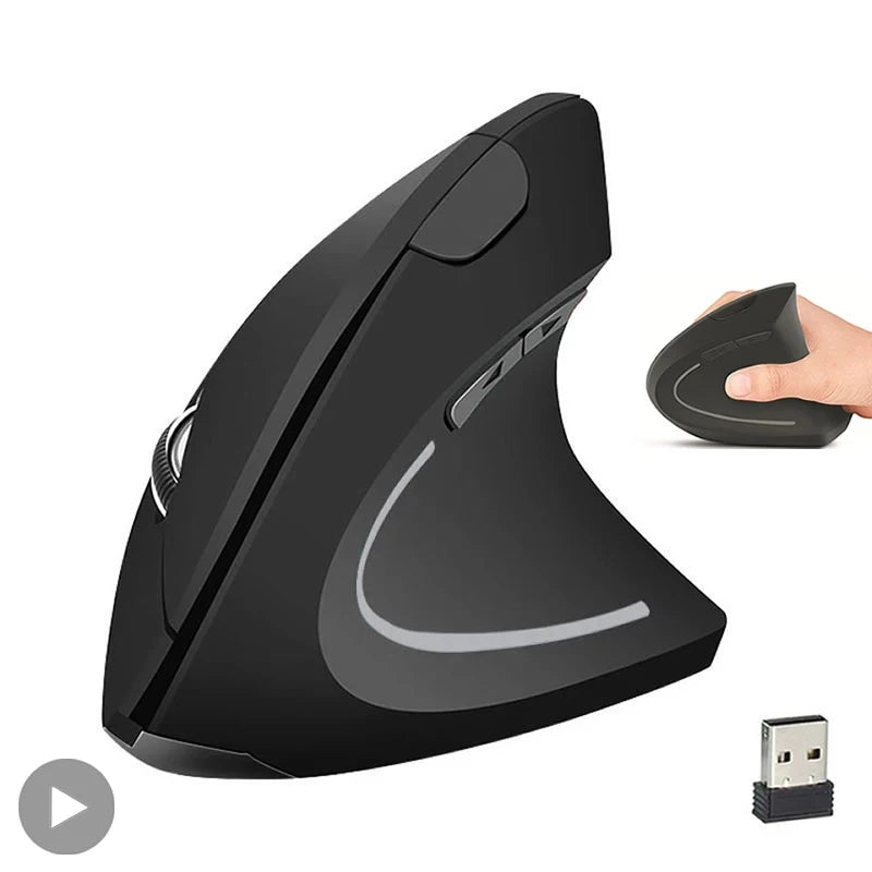 Vertical Wireless USB Mouse Ergonomic Rechargeable Portable PC Gamer For Computer Laptop Notebook Mause Gaming Accessories Mous - Slobuy