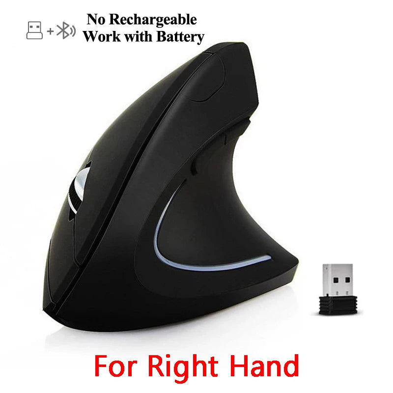 Vertical Wireless USB Mouse Ergonomic Rechargeable Portable PC Gamer For Computer Laptop Notebook Mause Gaming Accessories Mous - Slobuy