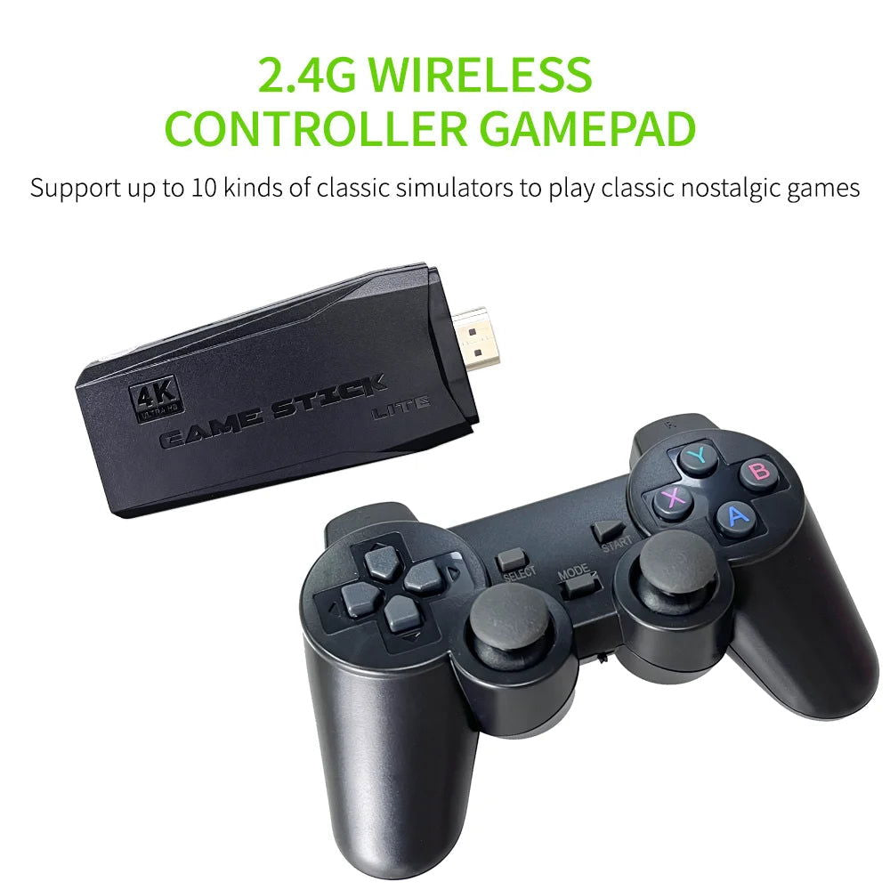 Video Game Console Game Stick Lite 4K 20000 Games HD Retro Classic Arcade Emulador Wireless TV Gaming Console - Slobuy