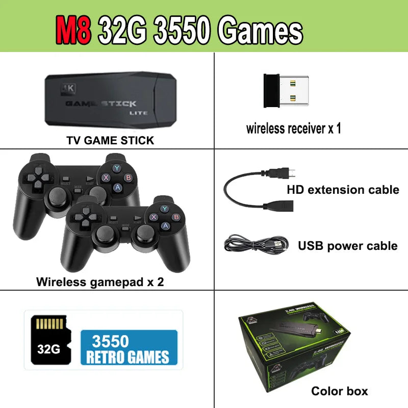 Video Game Console Game Stick Lite 4K 20000 Games HD Retro Classic Arcade Emulador Wireless TV Gaming Console - Slobuy
