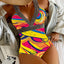 Vigoashely 2024 Sexy Print Strapped Swimwear Women Push UP One Piece Swimsuit Monokini Backless Hollow Summer Bathing Suit - Slobuy