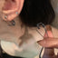 Vintage Goth Silver Color Pin Earrings for Women Egirl Trendy Party Hollow Heart Earrings Fashion Jewelry Accessories for Gift - Slobuy