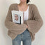 Vintage Harajuku Lantern Sleeve Women Cardigan Sweater Casual Korean Fall Streetwear Tops Coat Chic Lazy Wind Y2k Sweater - Slobuy