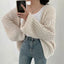 Vintage Harajuku Lantern Sleeve Women Cardigan Sweater Casual Korean Fall Streetwear Tops Coat Chic Lazy Wind Y2k Sweater - Slobuy