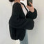 Vintage Harajuku Lantern Sleeve Women Cardigan Sweater Casual Korean Fall Streetwear Tops Coat Chic Lazy Wind Y2k Sweater - Slobuy