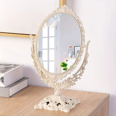 Vintage Makeup Mirror European Desktop Makeup Mirror Double Sided Minimalist Makeup Mirror - Slobuy