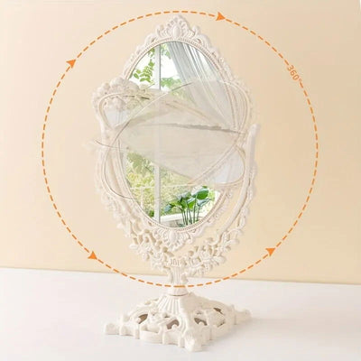 Vintage Makeup Mirror European Desktop Makeup Mirror Double Sided Minimalist Makeup Mirror - Slobuy