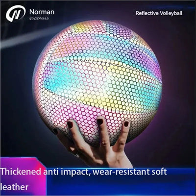 Volleyball Reflective Manufacturers Wholesale Colorful Glow PU Machine Sewing School Outdoor Sports Ball Products - Slobuy