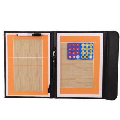 Volleyball Tactical Board Portable Foldable Volleyball Training Competition Coaching Clipboard Magnetic Writable Strategy Board - Slobuy