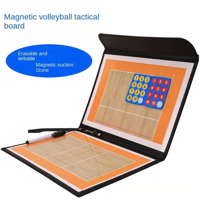 Volleyball Tactical Board Portable Foldable Volleyball Training Competition Coaching Clipboard Magnetic Writable Strategy Board - Slobuy