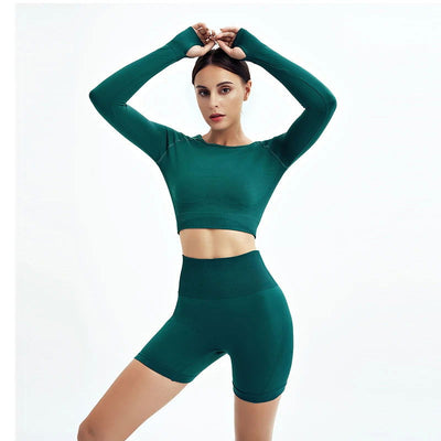 WAREBALL 2/3/4pcs Seamless Yoga Set Gym Clothes Sportswear Yoga Suits For Women Fitness Set Tracksuits Sports Bra Gym Leggings - Slobuy